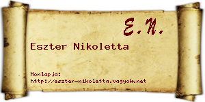 Eszter Nikoletta névjegykártya